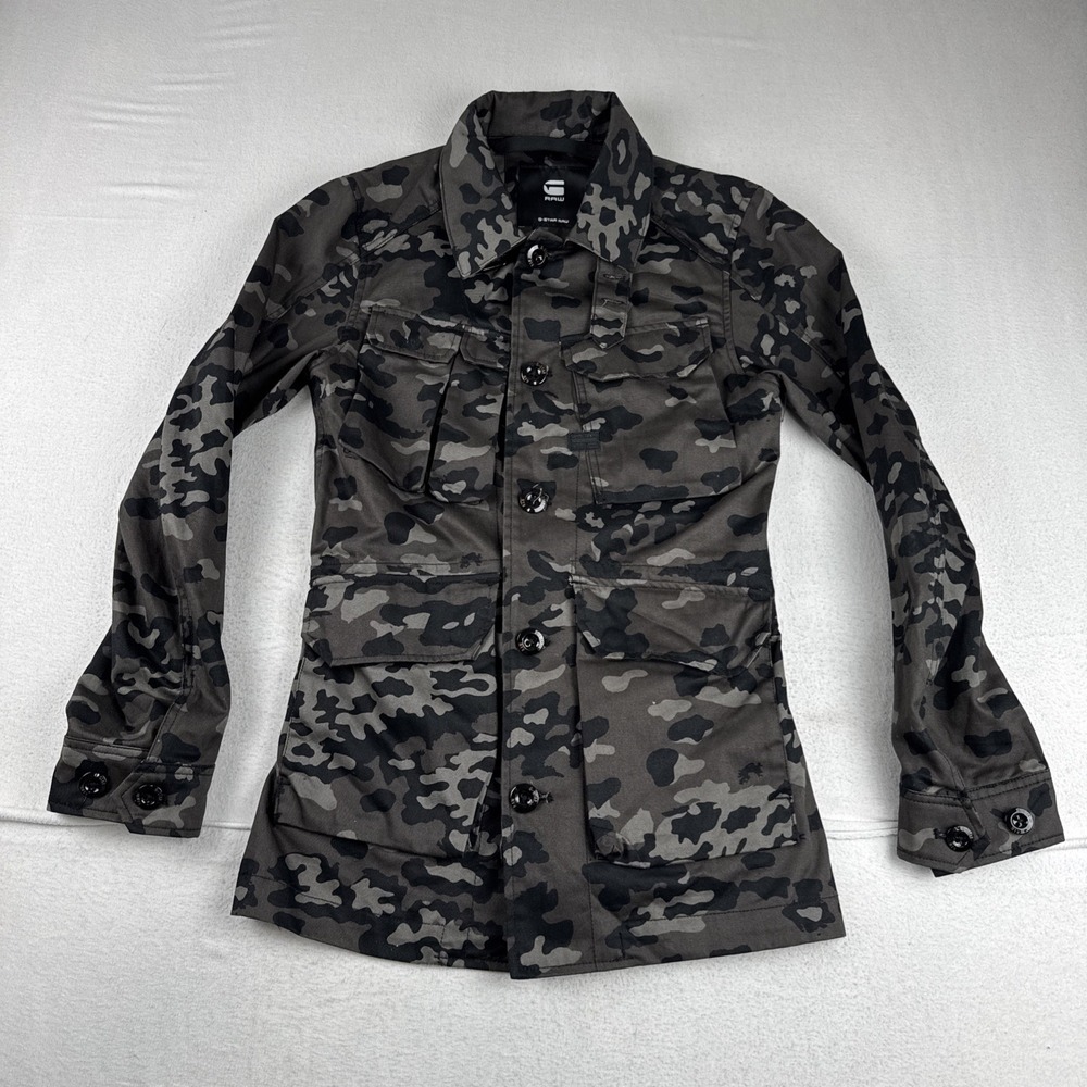 G-Star Raw Ospak Tailored  Mens Jacket Camo XS  Dark Green Black Streetwear